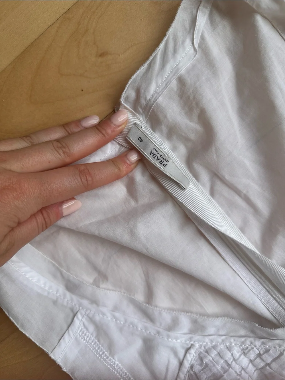 Prada White Textured Sleeveless Mini Dress - Picture 5 of 5